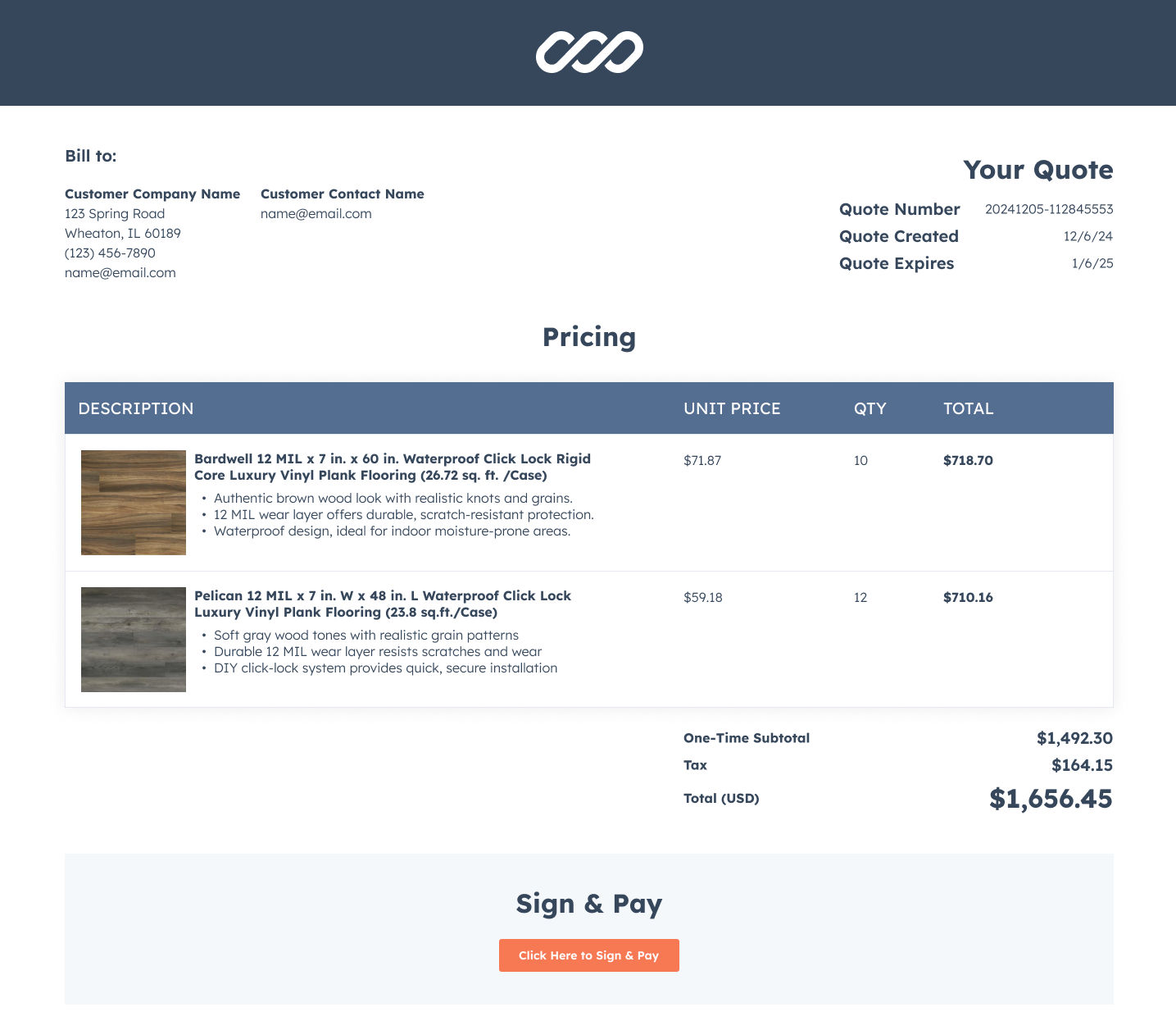 HubSpot Quote Template